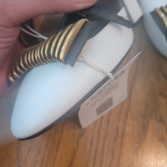 Louis Vuitton Headline White Black Gold Monogram Slingback Pumps Shoes Heels - Picture 11 of 16